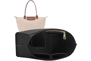 Astonatick Organizer für Longchamp L, Taschenorganizer für Longchamp L, Taschen Organizer Shopper für longchamp Le pliage L, Multifunktionalen Felt Handtaschen Organizer mit Becherhalter, Schwarz