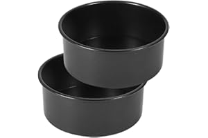 IVEOPPE Juego de 2 Moldes Redondos Para Hornear, Molde Redondo de Acero Inoxidable Con Revestimiento Antiadherente, Adecuado Para Pasteles, Brownies, Tartas, Lasaña (15cm)
