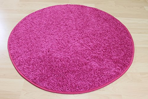 Hochflor Shaggy Merlin rosa / pink rund Größe 100cm rund