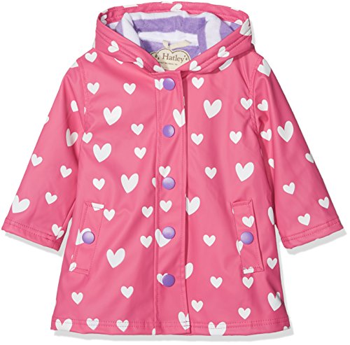 Hatley Splash Jackets Veste imperméable, Pink (Floating Hearts), 6 Ans Fille