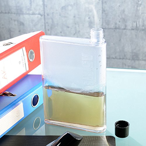 Rosenstein & Söhne Ultraflache Wasser-Flasche im A5-Notizbuch-Format, 420 ml - 4