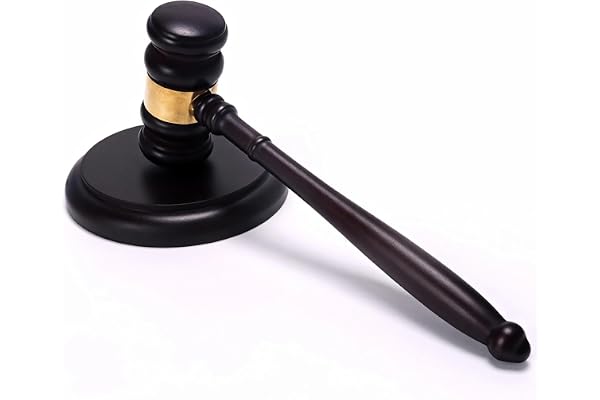 Eulihent Trädomare Gavel och Block Set Handgjord Auktionshammare och Ljudblock Set Handgjord Vintage Gammal View Finish för D