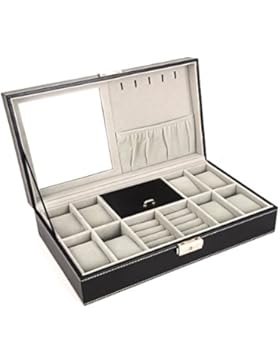 DoubleBlack Uhrenbox for 8 Uhren Schmuckkästchen Schmuckkoffer