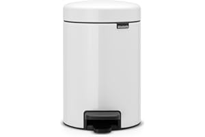 Brabantia 112126 Pedal Bin newIcon with Plastic Inner Bucket, 3 L-White