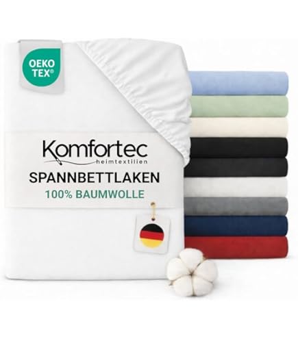 TEMPUR -FIT Spannbetttuch aus Jersey Baumwolle gemischt mit Elasthan, sehr dehnbar, geeignet für 90/100 cm x 200/220 cm Matratzen, maschinenwaschbar und frei von Chemikalien, Creme
