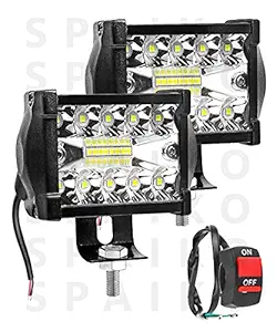 Spaiko Bike LED fog light & Bike LED Focus Beam Light And Flood Light Off-Roading for All Bikes Bar light (18 LED 4 inch )