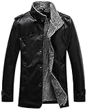 3 Colors: Black,Coiffe,Khaki moxishop Herren Winddichte PU Leder Winterjacke Moto Kragen Fleece Biker Jacke Slim Pelz Mantel Anorak Jacken Tag M-8XL (DE 3XL (Asia Tag 6XL), de0911-Schwarz)