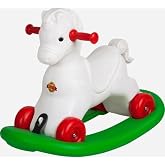 Moli Toys Beyaz Sallananan At, Kırmızı Tekerlek, 1 Yaş ve &Uuml;zeri