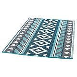 miaVILLA Outdoor-Teppich - Wendeteppich - Grau Weiß - Blau - 120 x 180 cm