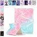 Produktbild Universal 7 Zoll Hülle mit Muster Rosa Blau Marmor Marble, E-Mandala Etui Flip Case Leder Wallet Cover Tasche Tablet PC Universal 7 Zoll Hülle Schutz Schale mit Kartenfach Ständer Funktion Magnetisch Klapphülle Handytasche Ledertasche Zubehör Folio Smart Cover Lederhülle für Kindle Fire 7, Samsung Galaxy Tab 4 7.0 / Tab 3 Lite 7.0 / Tab A 7.0, Lenovo Tab3 7 Essential / 7 plus / A750 / 710F / A730, Huawei MediaPad T1 / X2 7.0, Asus Google Nexus 7, Asus MeMO Pad HD 7 und Alle 6.5-7.5 Zoll