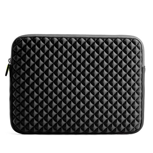 Laptophülle, Evecase Universal Neopren Anti-Schock Laptop Schutzhülle mit Rautenmuster / Diamant-Muster Schaumpolsterung für 11.6 – 12.5 Zoll Laptops Tablets Macbooks Notebooks Chromebook – Schwarz - 2