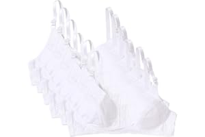AOOPOO 6 Pack Girls Bra,Preteen Girl Clothes Teenage Bras Adjustable Seamless with Padded 10-15 Years Maiden Bras for Daily
