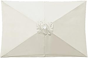 HonunGron Auvent De Remplacement pour Parasol de Terrasse Rectangulaire 3 x 2 m 6 Baleines Toile De Parasol Rectangulaire Remplacement Pour Cour, Jardin, Plage, Protection UV 30+