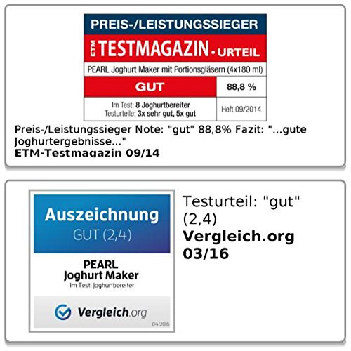 PEARL Joghurt Maker mit Portionsgläsern (4x 150 ml) - 7
