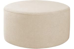 HOOWARM Terciopelo Funda Otomana Elástica Redonda Funda De Puff Modernas Funda Reposapies Polvo Retirable Lavable Funda De Reposapiés Cubierta Taburete Ottoman Cover Para Sala ( Color : A19 , Size : 50-58cm/2