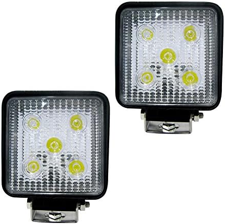 FUSKANG 2Pcs 15W LED Work Light，Square Lights Car Headlights Off-road / Truck/ Boat Driving Lights Waterproof Fog Lights Black Spot Light Flood Light ( Size : 128*110*46MM )