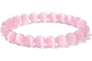Landorilo Bracelet Femme Pierre Naturelle Lithotherapie Fait Main de 8 mm, Bracelets Élastique de Yoga en Pierres Semi Précieuse, Cadeaux de Bijoux Créatifs