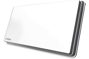 STRONG - SlimSat SA62 - Kompakte Satellitenantenne - Integriertes Twin LNB - mit Fensterhalterung - Montage an Wand, Balkon oder Mast - Ideal für Camping, Reisen und Eigenheim - weiß