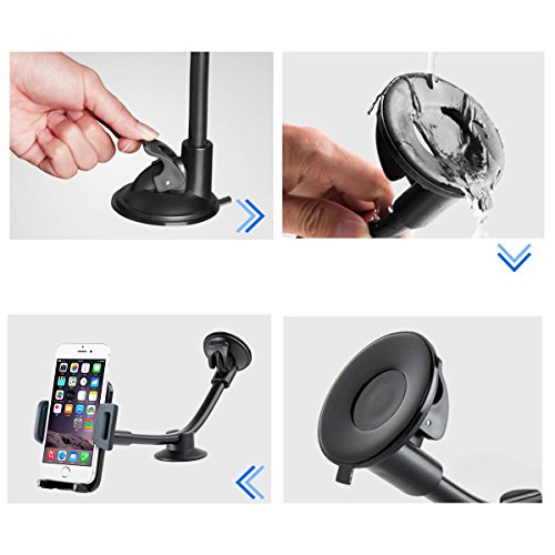 Multi Angolo Cellulare Supporto da auto auto camion con giunto sferico per Smartphone parabrezza Long Arm 360Â gradi Umdrehbar, per iPhone, Samsung Galaxy S8, HTC, e altri smartphone
