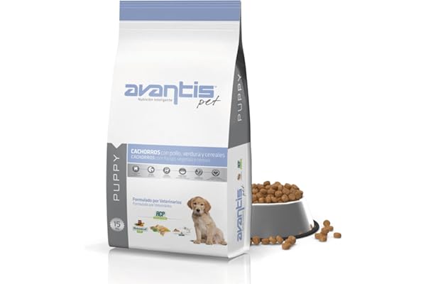 Avantis Pet Puppy - Pienso para Perros Cachorros de Cualquier Raza - 15 kg - Comida Apta para Madres Embarazadas y Lactantes - Altamente Digestiva con Pollo, Verdura y Cereales