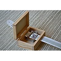 Do-it-yourself-Pack für die Herstellung Ihrer eigenen Spieluhr. Enthält eine individuell zu gestaltende Handkurbel und das angepasste Holzkästchen. 13 x 9 cm und Verschluss