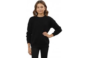 HUBIBUBI Kids Unisex Chunky Fisherman Knit Jumper – Girls Boys Long Sleeve Warm Winter Pullover Sweater – Soft Thick Cable Knit Knitwear