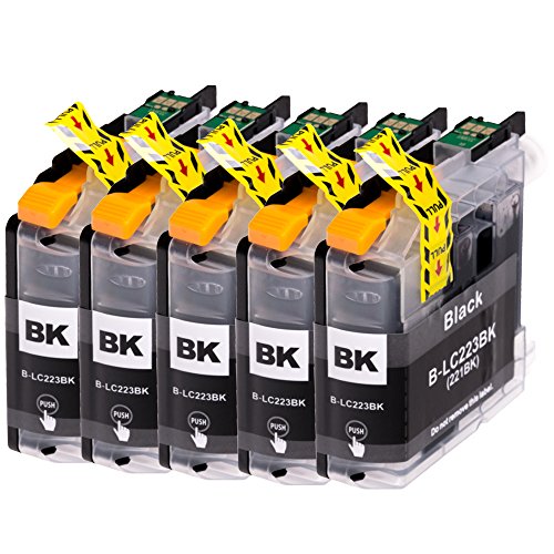 AfiD 5er Set Druckerpatronen zu Brother LC-223 Black für MFC-J 4620 DW MFC-J 4625 DW MFC-J 480 DW MFC-J 5320 DW MFC-J 5600 Series MFC-J 5620 DW MFC-J 5625 DW MFC-J 5720 DW MFC-J 680 DW MFC-J 880 DW