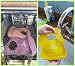 Waterproof Silicone Baby Bibs - Wide Food Crumb Catcher Pocket - Easy Roll-Up Wipes Clean & Quick Drying - Soft & Comfortable for Your Toddler - 2 Pack Pink & Purple - Door Slam Guard Included