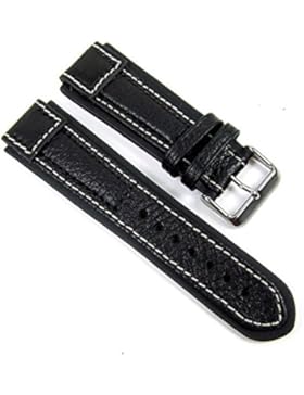 Birkenstock Terrasco Uhrenarmband Ersatzband Kalbsleder schwarz 20589S, Stegbreite:20mm