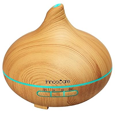 Innoo Tech Diffuseur d'Huiles Essentielles 300ml InnooCare Silencieux Humidificateur d’air Anti-Sec Auto avec 7 Couleurs Changeables pour SPA Yoga Maison Bureau