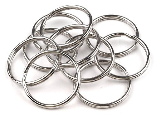 Nikgic 25 mm Metall Double Loop Split Key Ring Schlüsselringe Split-Ring-Schlüsselring für Schlüsselanhänger und Basteln 50 Stück