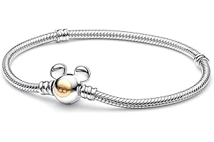HappyStar Pulsera Serpiente Plata de Ley 925 Pulsera mujer,pulseras Bead Charm para mujer, pulsera de plata de ley con cierre Regalos para mujeres.