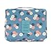 Women Lady Flower Pattern Zipper Multi-funtion Toiletry Bag Container Travel Case Makeup Box
