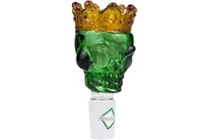 Weedness Testa di Vetro per Bong 18,8 mm Testa Tagliata con Corona - Testa a innesto Adattatore per chillum Accessori per Bong Testa Attacco per Testa Ciotola