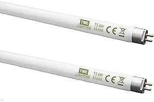 TBE LIGHTING T5 8w Fluorescent Tube Lamps 288mm - CFL Bulbs - G5 2-Pin Base Fittings - T5 High Efficiency Lamps, for Emergency and Strip Lights - Soft White 3500K (2-Pack)