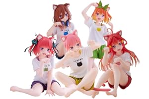 Ciyoulio Personaggi anime sedentari The Quintessential Quintuplets Statua Nino Nakano/Miku Nakano, figura anime Cat Girl Personaggi Desktop Anime Ornaments