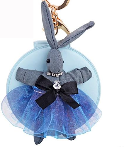 MZP Creative mirror car key ring bag pendant fashion ladies ornaments female rabbit Korean version of the decorative gifts , blue