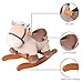 Labebe Baby Rocking Horse Wooden, Plush Rocking Horse Toy, Khaki Donkey Rocking Horse for Baby 1-3 Years, Baby Wooden Rocking Horse/Baby Rocker/Garden Rocking Horse/Indoor&Outdoor Rocking Horse Toy