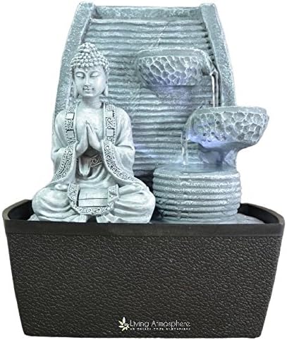 Indoor Water Feature-Fountain Feng Shui Buddha with White LED 24 cm