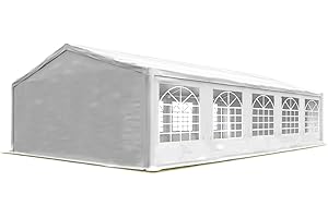 TOOLPORT Partyzelt 5x10 m Pavillon Starke PVC 600 N Plane wasserdicht und schneller Aufbau
