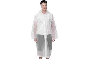 LENCYOTOOL 2 Rain Poncho Raincoats For Adults, Reusable Rain Jacket Rainwear With Hoods And Sleeves, Compressed Portable Raincoat Waterproof Lightweight Ponchos For Cycling Running Jacket Rafting113cm