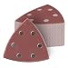 Produktbild 25 Stück Delta Schleifdreiecke 93x93x93 mm passend für Einhell TE-DS 20 E P180 Körnung, 6 Loch, red Film, Haft Klett Schleifpapier