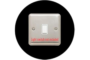 EWOLDS single LIGHT SWITCH SURROUND | Round | Acrylic Back Panel or Finger Plate | plug Easy to Fit Comes With Step by Step Instructions, Colour:Black