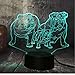 Produktbild Niedlichen Welpen Bulldogge Familie 3D Led-Nachtlicht Schönen Hund Doggy Tier Tisch Hause Schlaf Haus Dekor Lampe Kind Kind Geschenk