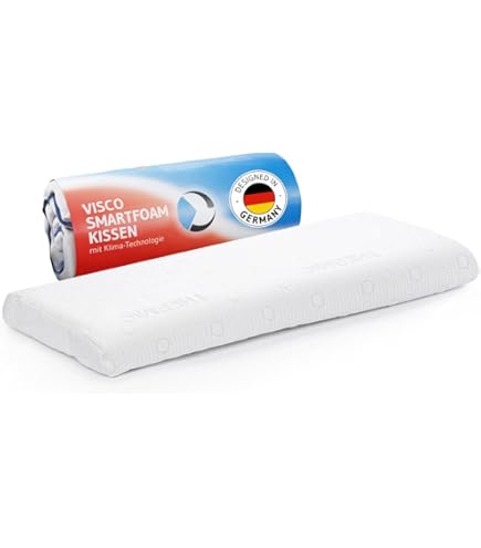 ABAKUHAUS Orthopädisches Kopfkissen 40x80cm - Memory Foam Viscoelastisch | Bio Baumwolle Bezug