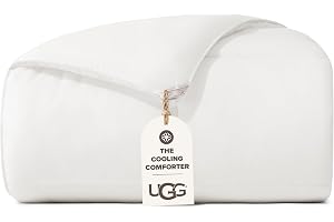 UGG 23742 Aimee Full-Queen Basic täcke hypoallergen Lofty Fyllning Vadderad Filt Maskintvättbar 238 x 233 cm Låda Sydd Alternativa täcken, Full/Drottning, Ljus