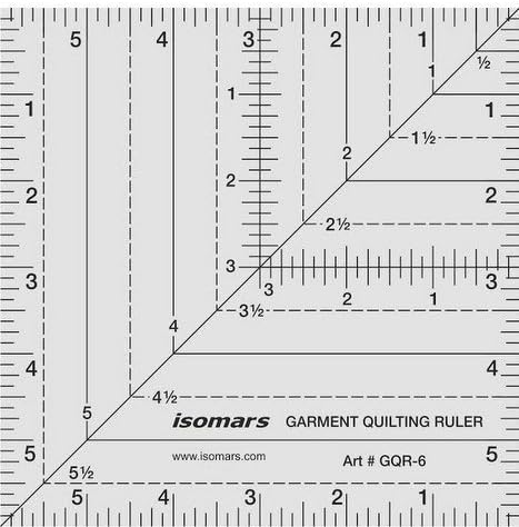 FineArt Garment Quilting Ruler 6"