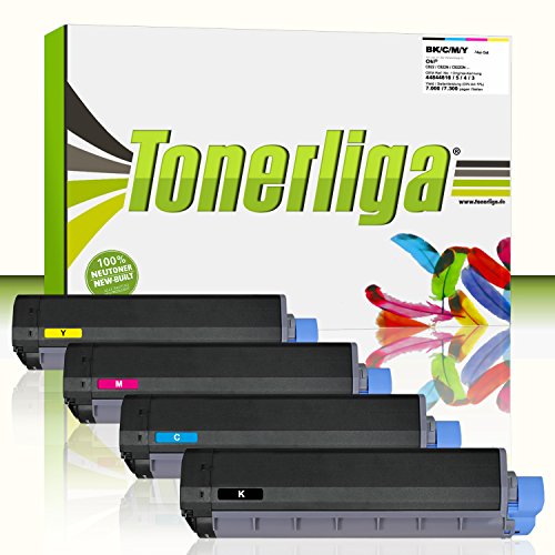 Neu Toner Set ersetzt OKI 44844616 / 44844615 / 44844614 / 44844613 für OKI C822 / C822N / C822DN / C822CDTN, 100% Neuware