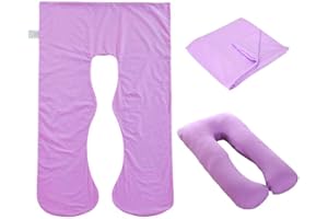 Courti Almohada para Mujeres Embarazadas, Cojín Materno GranEn Forma U Europea Almohada Algodón para Dormir Lateral Multifuncional, 80x160 Cm