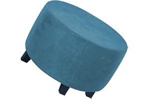 ACDLER Runde Stretch-Ottomanenbezug, Mit Elastischer Unterseite Fußhocker-Überzug Fußhocker-Überzug, Luxuriöser Samt-Pouf-Überzug Für Wohnzimmer (Color : A4, Size : 50-58CM)